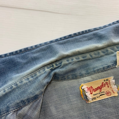 【中古品】【メンズ】 Wrangler ラングラー 70's L/S WESTERN SHIRT VINTAGE 70年代 ロングスリーブ ウエスタンシャツ 長袖 トップス ヴィンテージ 145-251023-yy-05-tei サイズ：33 カラー：ブルー 万代Net店