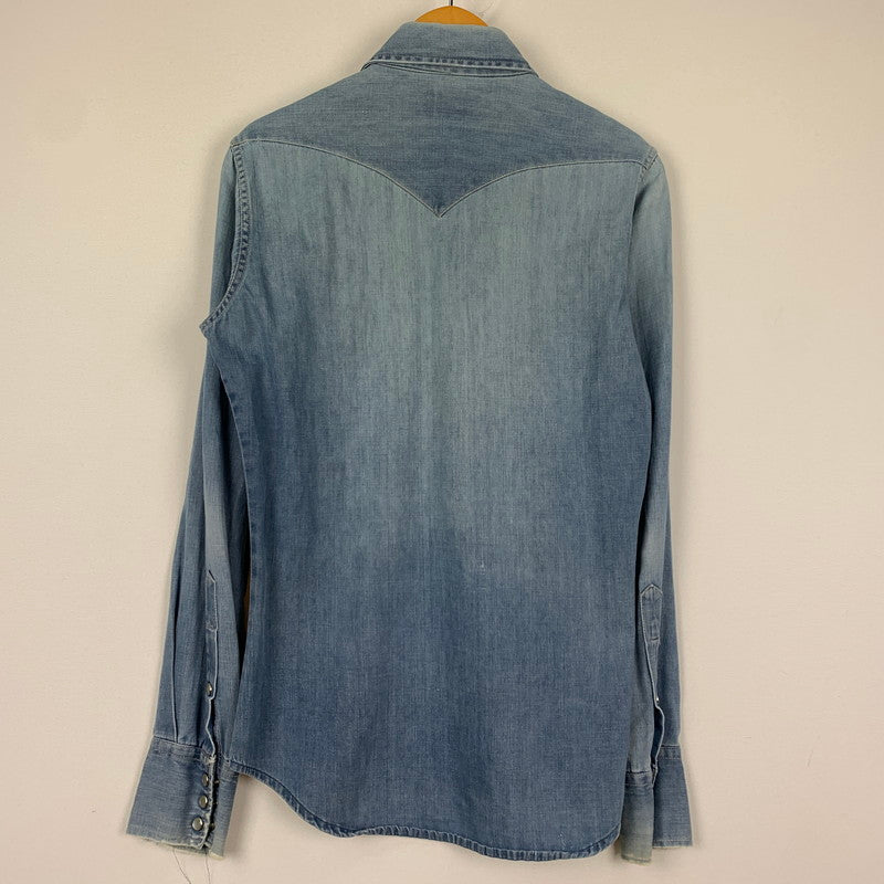【中古品】【メンズ】 Wrangler ラングラー 70's L/S WESTERN SHIRT VINTAGE 70年代 ロングスリーブ ウエスタンシャツ 長袖 トップス ヴィンテージ 145-251023-yy-05-tei サイズ：33 カラー：ブルー 万代Net店