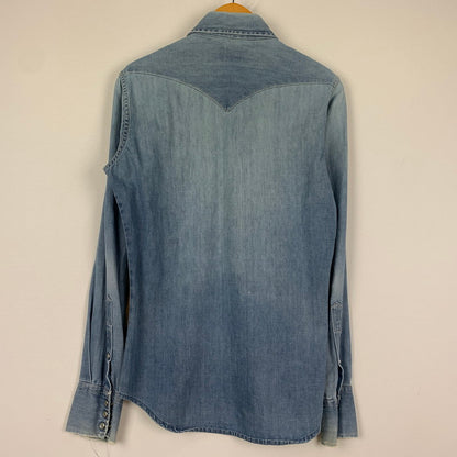 【中古品】【メンズ】 Wrangler ラングラー 70's L/S WESTERN SHIRT VINTAGE 70年代 ロングスリーブ ウエスタンシャツ 長袖 トップス ヴィンテージ 145-251023-yy-05-tei サイズ：33 カラー：ブルー 万代Net店