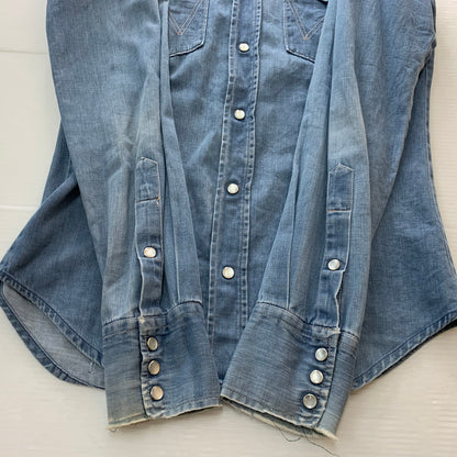 【中古品】【メンズ】 Wrangler ラングラー 70's L/S WESTERN SHIRT VINTAGE 70年代 ロングスリーブ ウエスタンシャツ 長袖 トップス ヴィンテージ 145-251023-yy-05-tei サイズ：33 カラー：ブルー 万代Net店