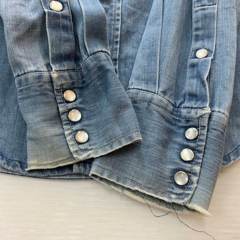 【中古品】【メンズ】 Wrangler ラングラー 70's L/S WESTERN SHIRT VINTAGE 70年代 ロングスリーブ ウエスタンシャツ 長袖 トップス ヴィンテージ 145-251023-yy-05-tei サイズ：33 カラー：ブルー 万代Net店