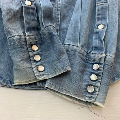 【中古品】【メンズ】 Wrangler ラングラー 70's L/S WESTERN SHIRT VINTAGE 70年代 ロングスリーブ ウエスタンシャツ 長袖 トップス ヴィンテージ 145-251023-yy-05-tei サイズ：33 カラー：ブルー 万代Net店