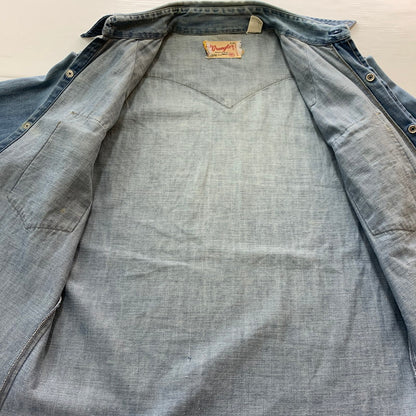 【中古品】【メンズ】 Wrangler ラングラー 70's L/S WESTERN SHIRT VINTAGE 70年代 ロングスリーブ ウエスタンシャツ 長袖 トップス ヴィンテージ 145-251023-yy-05-tei サイズ：33 カラー：ブルー 万代Net店
