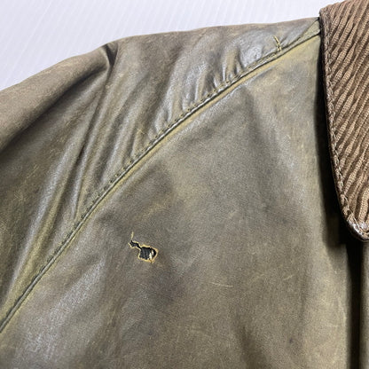 【ジャンク品】【メンズ】 BARBOUR バブアー 80's BEDALE 4FLAP OILED JACKET VINTAGE 80年代 ビデイル 4フラップ オイルドジャケット ヴィンテージ 145-251012-ts-17-tei サイズ：36in カラー：カーキ 万代Net店