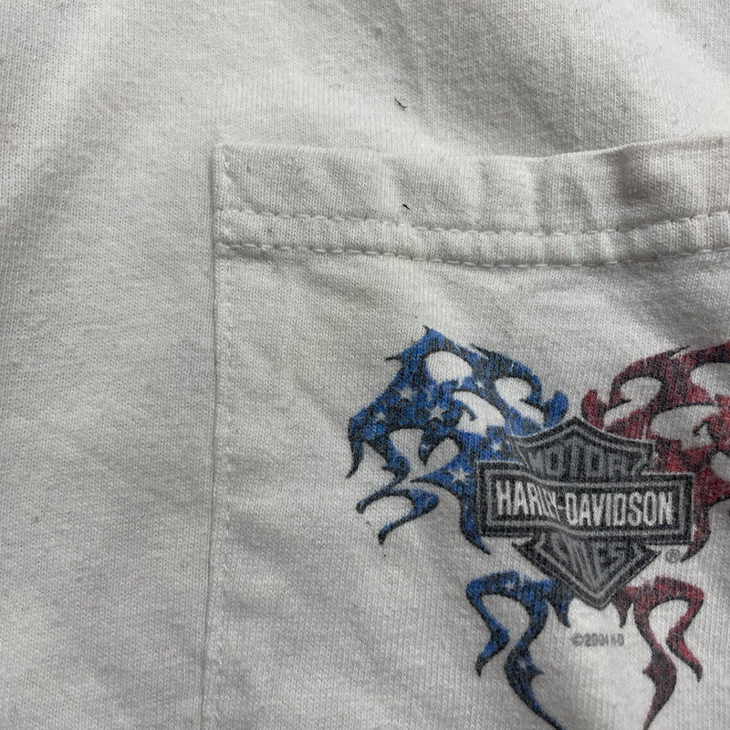 【中古品】【メンズ】 HARLEY DAVIDSON ハーレーダビッドソン 00's TRIBAL L/S POCKET TEE 2000年代 とライバル ロングスリーブ　ポケット　Tシャツ　トップス　長袖 145-251012-ts-19-fuz サイズ：サイズ不明 カラー：ホワイト 万代Net店