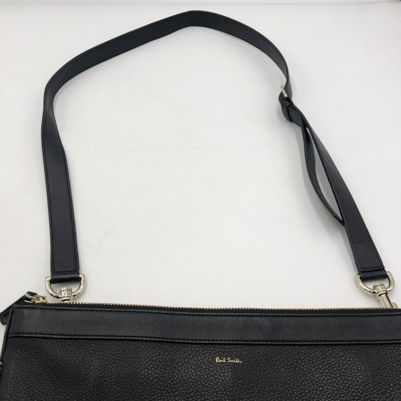 【中古品】【メンズ/レディース】 Paul Smith ポール・スミス LEATHER SHOULDER BAG レザー ショルダーバッグ カバン 188-251019-ks-01-tei サイズ：不明 カラー：ブラック 万代Net店