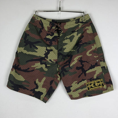 【中古品】【メンズ】 CHROME HEARTS クロムハーツ SURF BRITHCHES CH PLUS CAMOFLAGE NYLON SWIM SHROT サーフ ブリーチズ CHプラス カモフラージュ ナイロン スイムショーツ ハーフパンツ ボトムス 190-251013-ks-30-tei サイズ：30 カラー：カモ柄 万代Net店