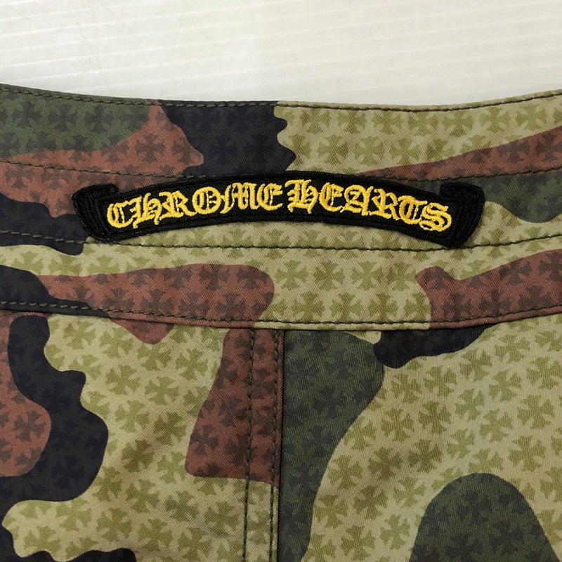 【中古品】【メンズ】 CHROME HEARTS クロムハーツ SURF BRITHCHES CH PLUS CAMOFLAGE NYLON SWIM SHROT サーフ ブリーチズ CHプラス カモフラージュ ナイロン スイムショーツ ハーフパンツ ボトムス 190-251013-ks-30-tei サイズ：30 カラー：カモ柄 万代Net店