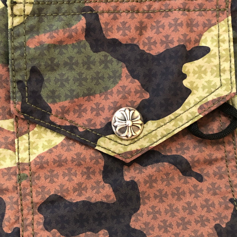 【中古品】【メンズ】 CHROME HEARTS クロムハーツ SURF BRITHCHES CH PLUS CAMOFLAGE NYLON SWIM SHROT サーフ ブリーチズ CHプラス カモフラージュ ナイロン スイムショーツ ハーフパンツ ボトムス 190-251013-ks-30-tei サイズ：30 カラー：カモ柄 万代Net店