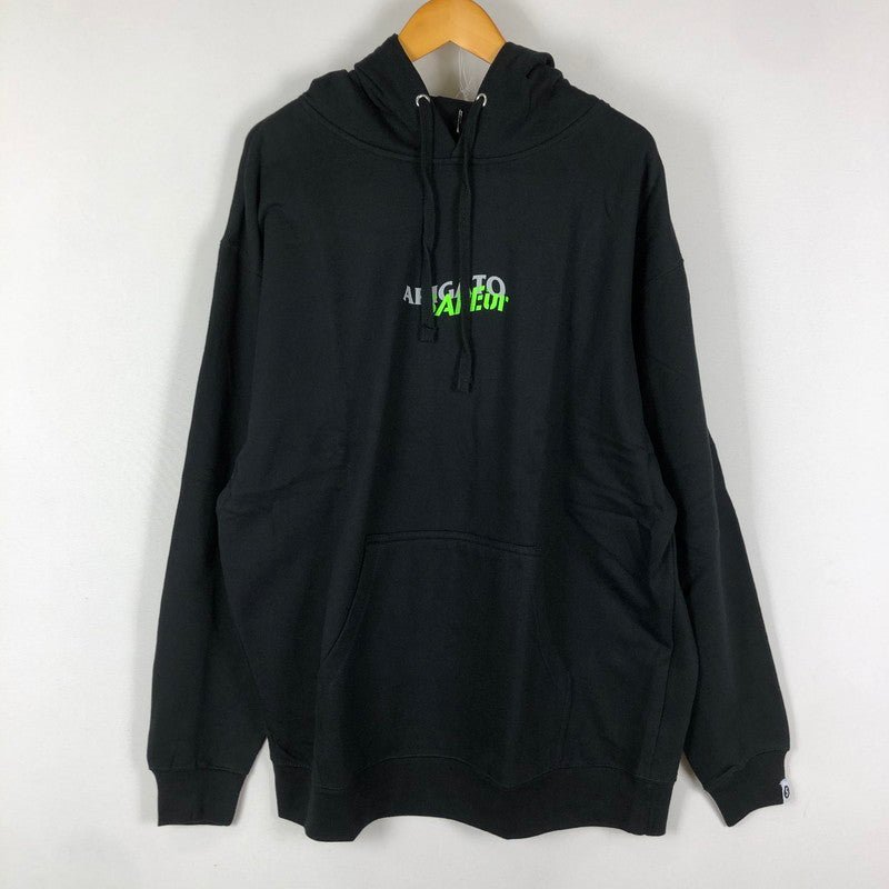 【中古美品】【メンズ】 SAPEur サプール× ANTI SOCIAL SOCIAL CLUB アンチ ソーシャル ソーシャル クラブ 別注 コラボ L/S LOGO PULLOVER HOODIE A0022-306 ロゴ プルオーバーフーディー トップス 142-251013-ks-07-fuz サイズ：XL カラー：ブラック 万代Net店