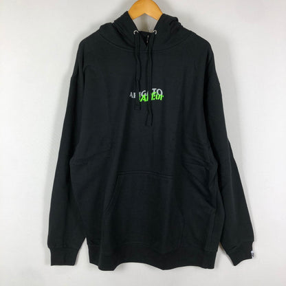 【中古美品】【メンズ】 SAPEur サプール× ANTI SOCIAL SOCIAL CLUB アンチ ソーシャル ソーシャル クラブ 別注 コラボ L/S LOGO PULLOVER HOODIE A0022-306 ロゴ プルオーバーフーディー トップス 142-251013-ks-07-fuz サイズ：XL カラー：ブラック 万代Net店