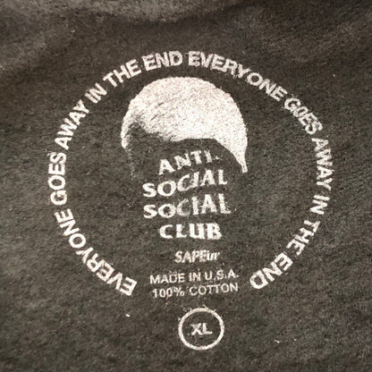 【中古美品】【メンズ】 SAPEur サプール× ANTI SOCIAL SOCIAL CLUB アンチ ソーシャル ソーシャル クラブ 別注 コラボ L/S LOGO PULLOVER HOODIE A0022-306 ロゴ プルオーバーフーディー トップス 142-251013-ks-07-fuz サイズ：XL カラー：ブラック 万代Net店