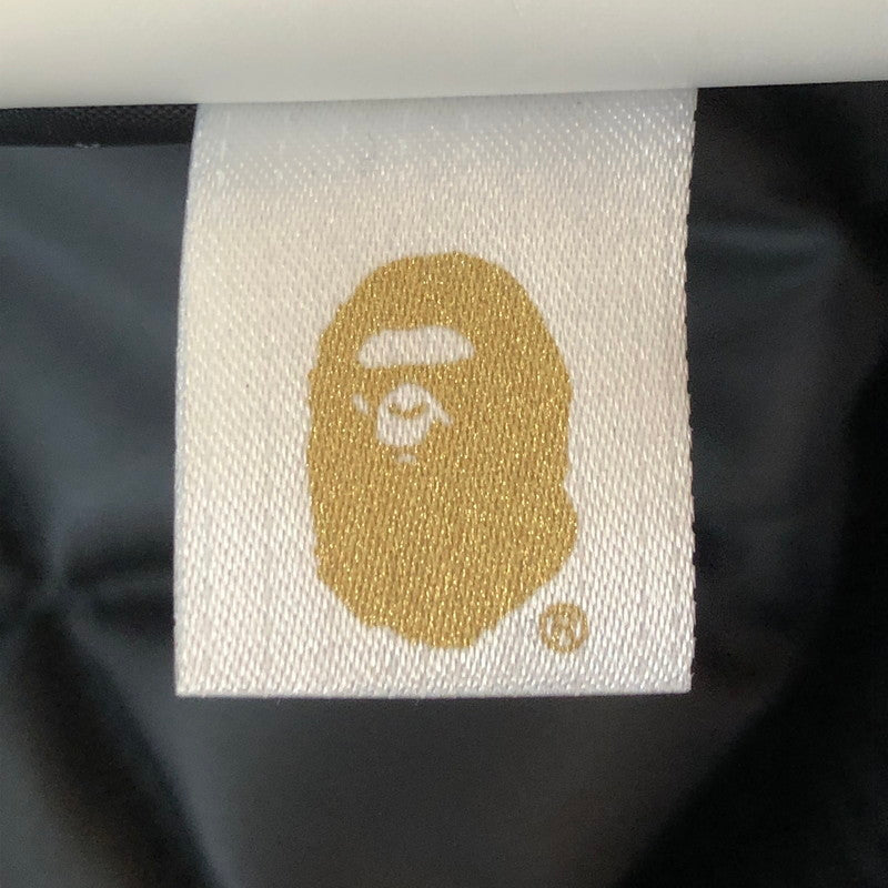 【中古品】【メンズ】 A BATHING APE アベイシングエイプ LEATHER VARSITY JACKET 001HJK301002M レザー バーシティ ジャケット ライトアウター 142-251013-ks-10-tei サイズ：XL カラー：ブラック 万代Net店