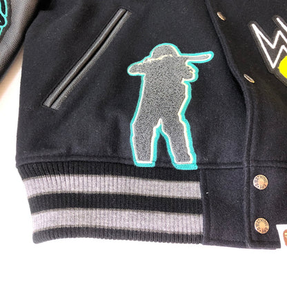 【中古品】【メンズ】 A BATHING APE アベイシングエイプ LEATHER VARSITY JACKET 001HJK301002M レザー バーシティ ジャケット ライトアウター 142-251013-ks-10-tei サイズ：XL カラー：ブラック 万代Net店