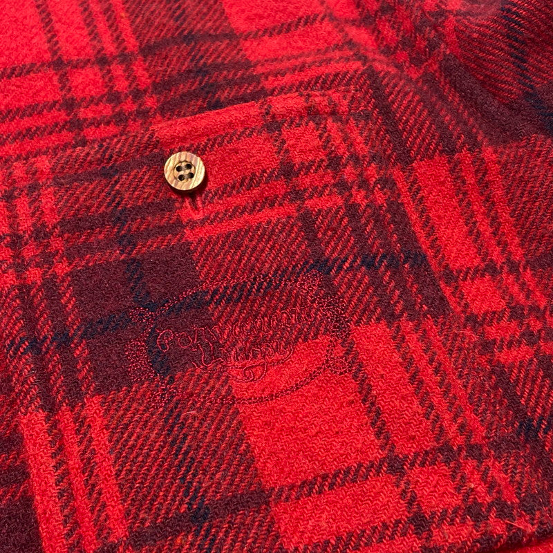 【中古品】【メンズ】 PERMANENT UNION パーマネント ユニオン CHECK FLANNEL SHIRT チェック フランネル シャツ 長袖 トップス 144-260813-sa-11-tei サイズ：S カラー：レッド 万代Net店
