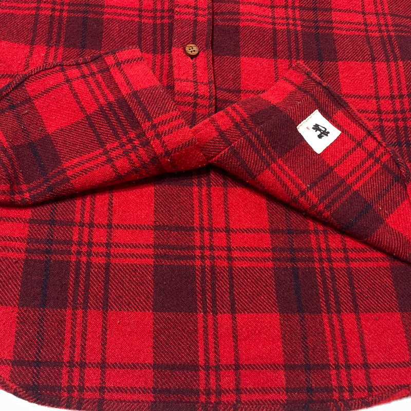 【中古品】【メンズ】 PERMANENT UNION パーマネント ユニオン CHECK FLANNEL SHIRT チェック フランネル シャツ 長袖 トップス 144-260813-sa-11-tei サイズ：S カラー：レッド 万代Net店