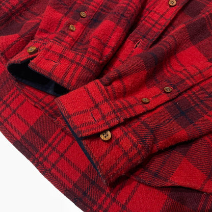 【中古品】【メンズ】 PERMANENT UNION パーマネント ユニオン CHECK FLANNEL SHIRT チェック フランネル シャツ 長袖 トップス 144-260813-sa-11-tei サイズ：S カラー：レッド 万代Net店