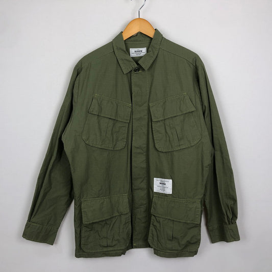 【中古品】【メンズ】 WAWW ワウ AJ MILITARY JACKET アメイジングジロー ミリタリージャケット ライトアウター 140-251120-yy-02-tei サイズ：L カラー：カーキ 万代Net店