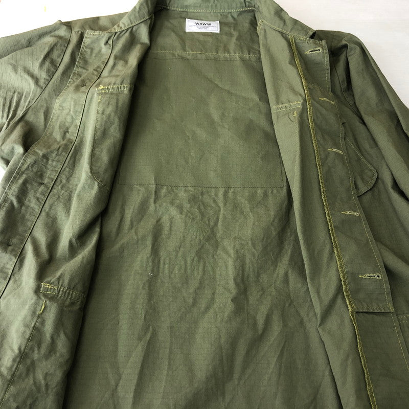 【中古品】【メンズ】 WAWW ワウ AJ MILITARY JACKET アメイジングジロー ミリタリージャケット ライトアウター 140-251120-yy-02-tei サイズ：L カラー：カーキ 万代Net店