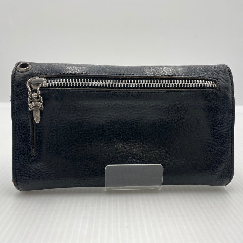 【中古品】【メンズ】 CHROME HEARTS クロムハーツ WAVE CROSS BALL ウェーブ クロス ボール 財布 190-261027-yo-36-teih カラー：ブラック 万代Net店
