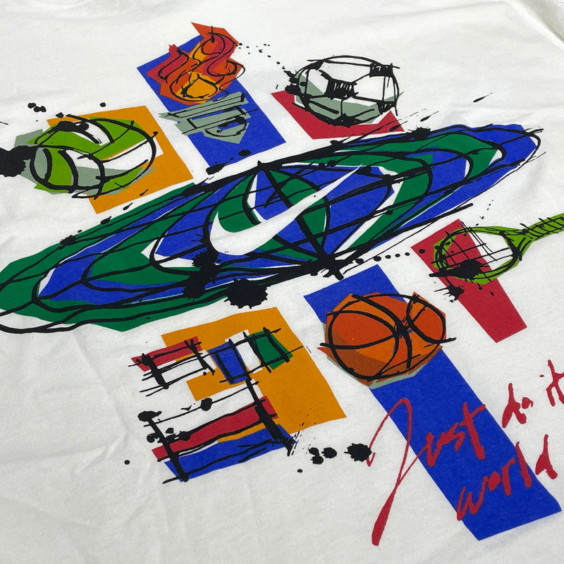 【中古品】【メンズ】 NIKE ナイキ 90's JUST DO IT WORLD TEE 90年代 ジャスト ドゥ イット ワールド Tシャツ 半袖 トップス 148-260720-sa-03-tei サイズ：XL カラー：ホワイト 万代Net店