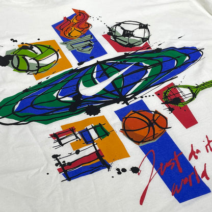 【中古品】【メンズ】 NIKE ナイキ 90's JUST DO IT WORLD TEE 90年代 ジャスト ドゥ イット ワールド Tシャツ 半袖 トップス 148-260720-sa-03-tei サイズ：XL カラー：ホワイト 万代Net店