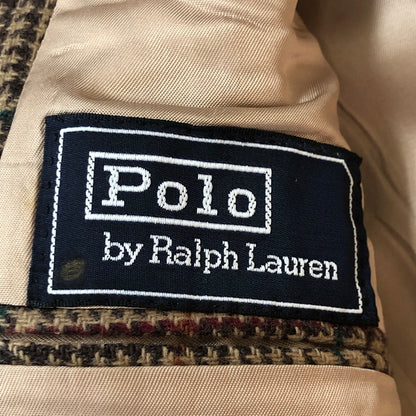 【中古品】【メンズ】 Polo by Ralph Lauren ポロバイラルフローレン 90's CHECK TAILORED JACKET 90年代 チェック テーラードジャケット ライトアウター 145-251022-yo-13-tei サイズ：表記無し カラー：ブラウン 万代Net店