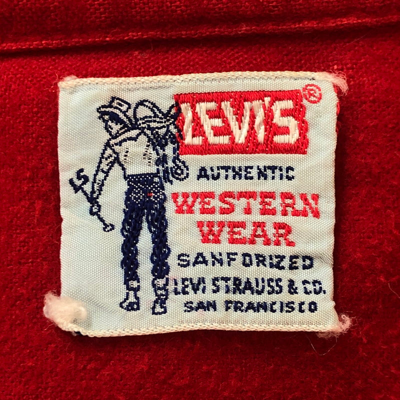 【現状渡し品】【メンズ】 Levi's リーバイス 50~60's SNAPBUTTON WESTERN SHIRT VINTAGE 50～60年代 スナップボタン ウエスタンシャツ 長袖 トップス ヴィンテージ 145-251022-yo-09-tei サイズ：不明 カラー：レッド 万代Net店