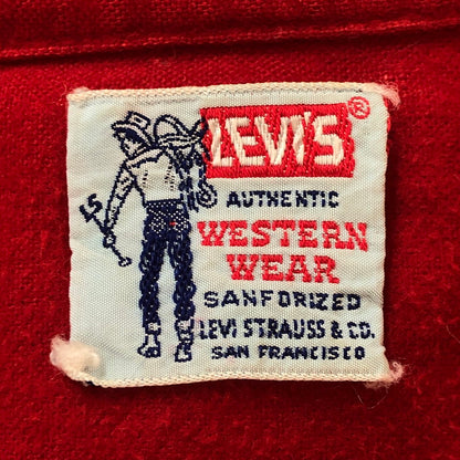 【現状渡し品】【メンズ】 Levi's リーバイス 50~60's SNAPBUTTON WESTERN SHIRT VINTAGE 50～60年代 スナップボタン ウエスタンシャツ 長袖 トップス ヴィンテージ 145-251022-yo-09-tei サイズ：不明 カラー：レッド 万代Net店