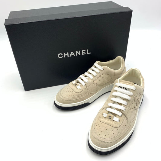 【中古美品】【レディース】 CHANEL シャネル 23SS LOW-CUT SNEAKERS G45079 ローカットスニーカー スニーカー 靴 183-251026-yy-04-tei カラー：ベージュ 万代Net店