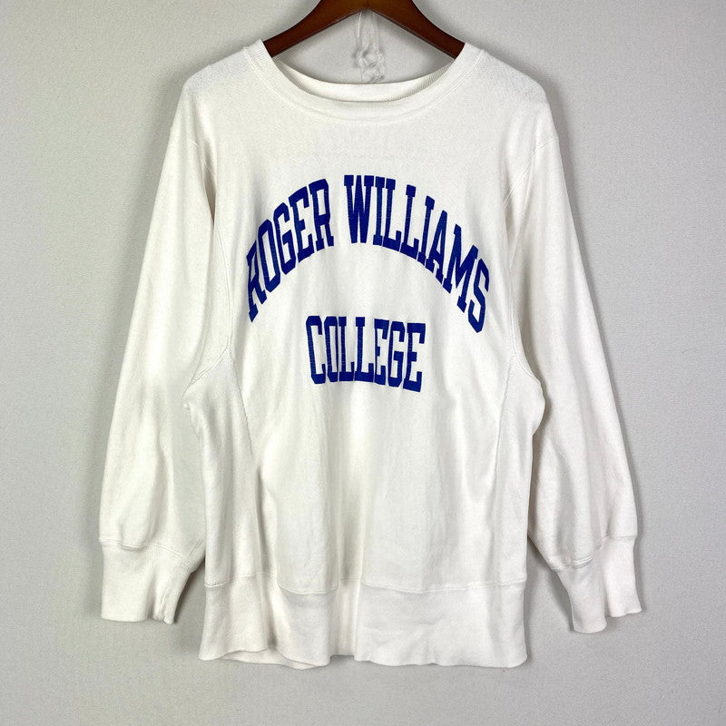 【中古品】【メンズ】 Champion チャンピオン 80's REVERSE WEAVE ROGER WILLIAMS SWEAT VINTAGE 80年代 リバースウィーブ ロジャーウィリアムズ スウェット 長袖 トップス トレーナー トリコタグ ヴィンテージ 145-251020-yy-08-tei サイズ：M カラー：ホワイト 万代Net店