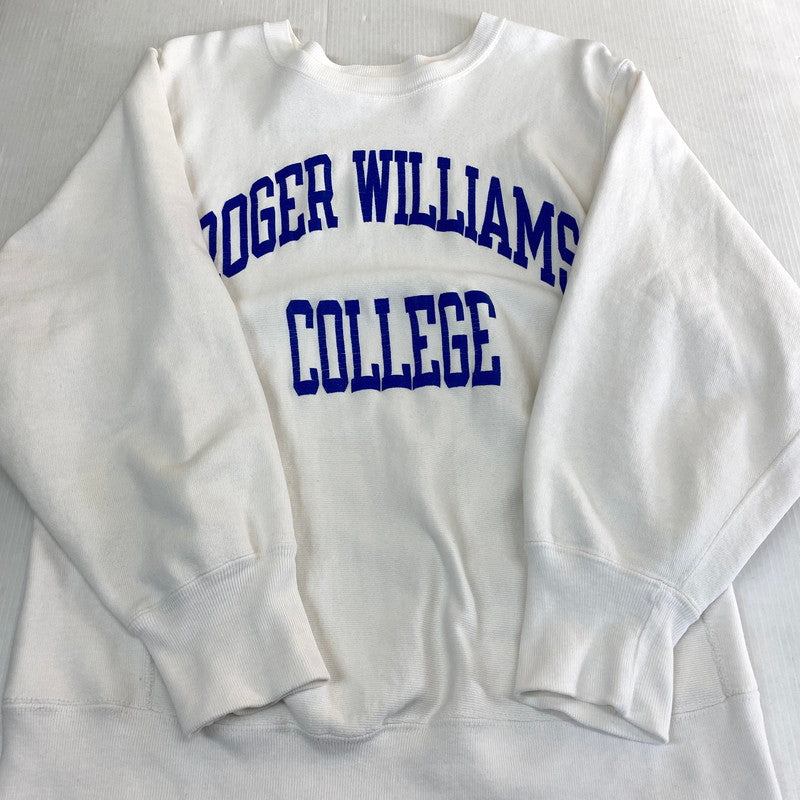【中古品】【メンズ】 Champion チャンピオン 80's REVERSE WEAVE ROGER WILLIAMS SWEAT VINTAGE 80年代 リバースウィーブ ロジャーウィリアムズ スウェット 長袖 トップス トレーナー トリコタグ ヴィンテージ 145-251020-yy-08-tei サイズ：M カラー：ホワイト 万代Net店