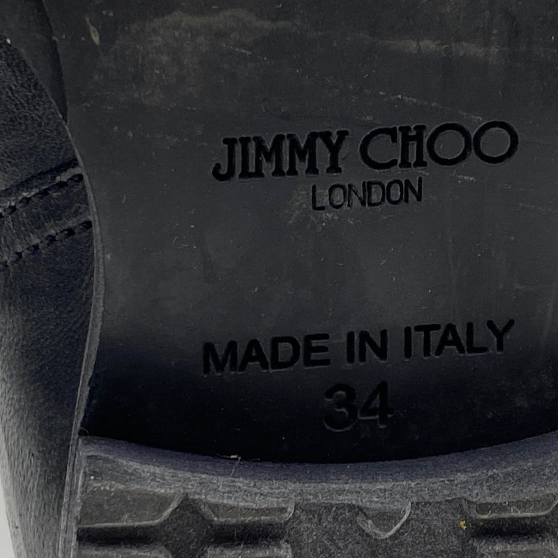 【中古品】【レディース】 JIMMY CHOO ジミーチュウ BIKER LEATHER BOOTS バイカー レザー ブーツ 靴 164-260819-sa-19-teih サイズ：34 カラー：ブラック 万代Net店