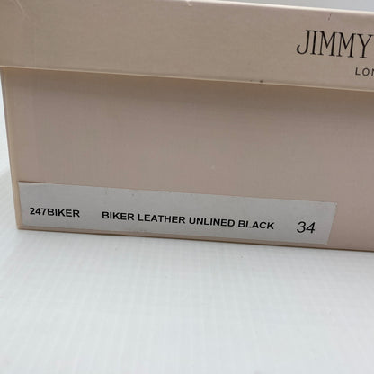 【中古品】【レディース】 JIMMY CHOO ジミーチュウ BIKER LEATHER BOOTS バイカー レザー ブーツ 靴 164-260819-sa-19-teih サイズ：34 カラー：ブラック 万代Net店