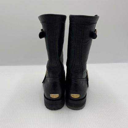 【中古品】【レディース】 JIMMY CHOO ジミーチュウ BIKER LEATHER BOOTS バイカー レザー ブーツ 靴 164-260819-sa-19-teih サイズ：34 カラー：ブラック 万代Net店