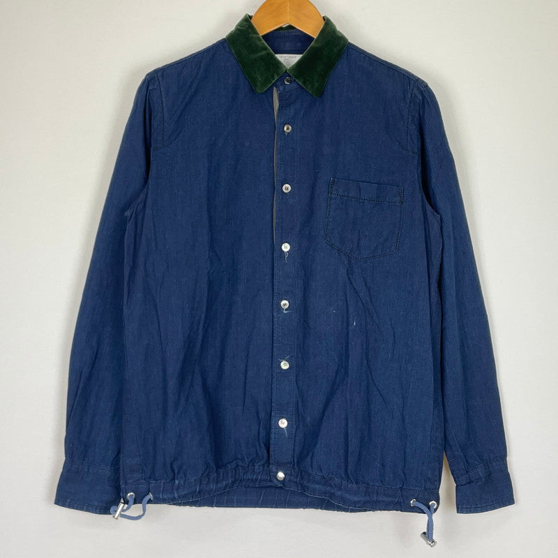 【中古品】【メンズ】 Sacai サカイ 16AW VELOUR COLLAR DRAWSTRING L/S SHIRT 16-01090M ベロアカラー ドローストリング ロングスリーブ シャツ トップス 長袖 140-251110-ts-03-tei サイズ：1 カラー：インディゴ 万代Net店