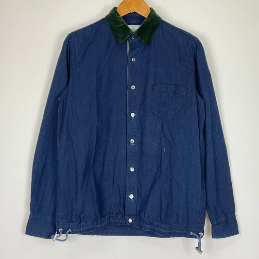 【中古品】【メンズ】 Sacai サカイ 16AW VELOUR COLLAR DRAWSTRING L/S SHIRT 16-01090M ベロアカラー ドローストリング ロングスリーブ シャツ トップス 長袖 140-251110-ts-03-tei サイズ：1 カラー：インディゴ 万代Net店