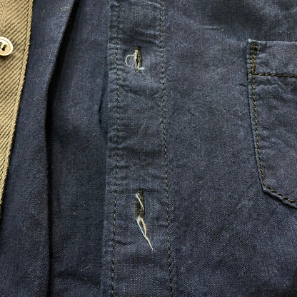 【中古品】【メンズ】 Sacai サカイ 16AW VELOUR COLLAR DRAWSTRING L/S SHIRT 16-01090M ベロアカラー ドローストリング ロングスリーブ シャツ トップス 長袖 140-251110-ts-03-tei サイズ：1 カラー：インディゴ 万代Net店