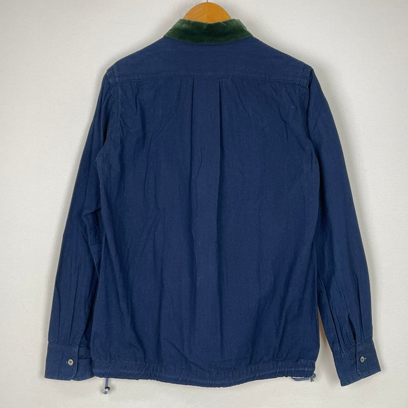 【中古品】【メンズ】 Sacai サカイ 16AW VELOUR COLLAR DRAWSTRING L/S SHIRT 16-01090M ベロアカラー ドローストリング ロングスリーブ シャツ トップス 長袖 140-251110-ts-03-tei サイズ：1 カラー：インディゴ 万代Net店