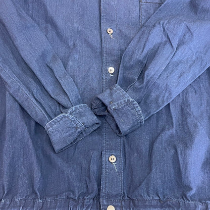 【中古品】【メンズ】 Sacai サカイ 16AW VELOUR COLLAR DRAWSTRING L/S SHIRT 16-01090M ベロアカラー ドローストリング ロングスリーブ シャツ トップス 長袖 140-251110-ts-03-tei サイズ：1 カラー：インディゴ 万代Net店