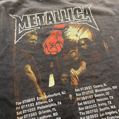 【現状渡し品】【メンズ】 ALSTYLE アルスタイル 00's METALLICA PUSHEAD 2003 TOUR TEE 00年代 メタリカ パスヘッド 2003 ツアー Tシャツ 半袖 トップス 145-251024-ks-01-tei サイズ：XL カラー：ブラック 万代Net店