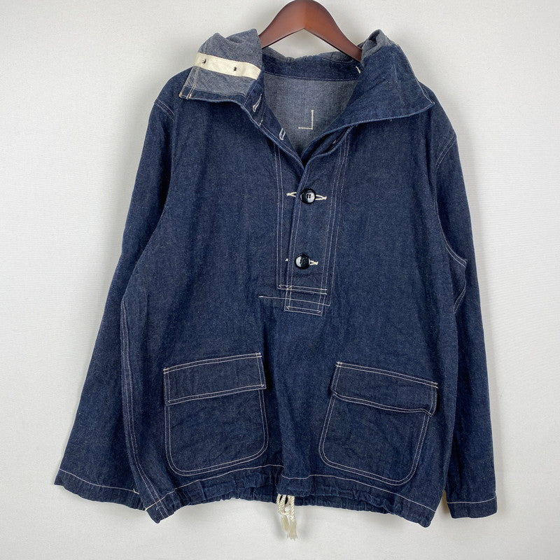 【中古品】【メンズ】 Buzz Rickson's バズリクソンズ U.S. NAVY DENIM GAS PROTECTIVE PARKA BR11703 ユーエス ネイビー デニム ガス プロテクティブ パーカー ライトアウター 米海軍 プルオーバーデニムジャケット 145-251024-ks-10-tei サイズ：表記サイズなし カラー：インディゴ 万代Net店