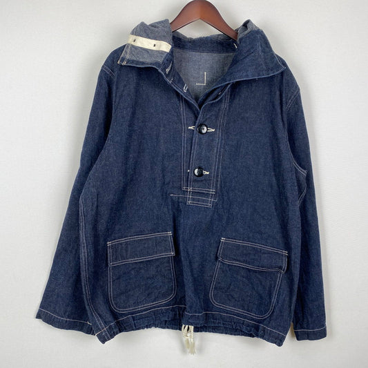 【中古品】【メンズ】 Buzz Rickson's バズリクソンズ U.S. NAVY DENIM GAS PROTECTIVE PARKA BR11703 ユーエス ネイビー デニム ガス プロテクティブ パーカー ライトアウター 米海軍 プルオーバーデニムジャケット 145-251024-ks-10-tei サイズ：表記サイズなし カラー：インディゴ 万代Net店