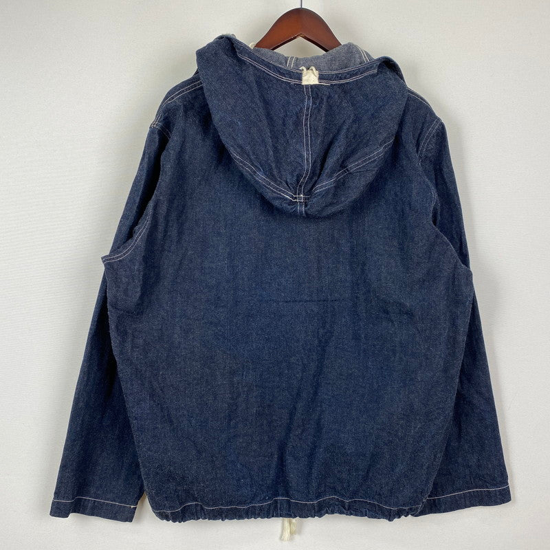 【中古品】【メンズ】 Buzz Rickson's バズリクソンズ U.S. NAVY DENIM GAS PROTECTIVE PARKA BR11703 ユーエス ネイビー デニム ガス プロテクティブ パーカー ライトアウター 米海軍 プルオーバーデニムジャケット 145-251024-ks-10-tei サイズ：表記サイズなし カラー：インディゴ 万代Net店