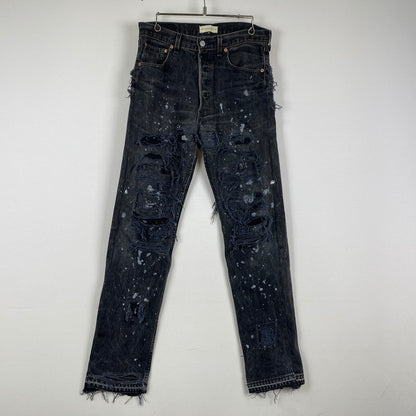 【中古品】【メンズ】 INNOCENCE NYC イノセンス BUTTON FLY DAMAGE DESIGN DENIM PANTS INDELE01 ボタンフライ ダメージ デザイン デニムパンツ ボトムス ジーンズ 153-251024-ks-14-tei サイズ：32 カラー：ブラック 万代Net店