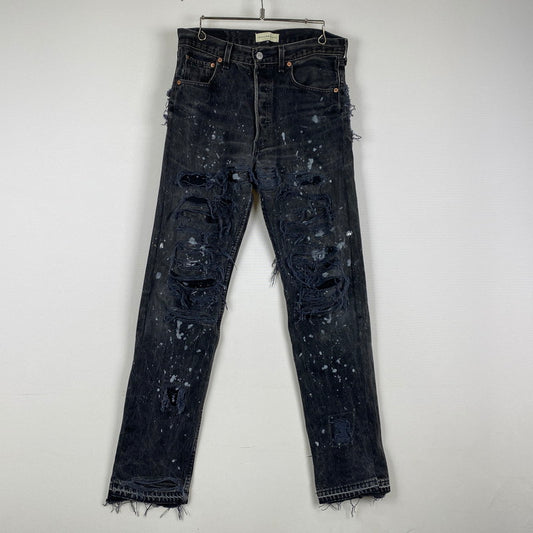 【中古品】【メンズ】 INNOCENCE NYC イノセンス BUTTON FLY DAMAGE DESIGN DENIM PANTS INDELE01 ボタンフライ ダメージ デザイン デニムパンツ ボトムス ジーンズ 153-251024-ks-14-tei サイズ：32 カラー：ブラック 万代Net店