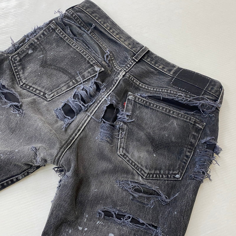 【中古品】【メンズ】 INNOCENCE NYC イノセンス BUTTON FLY DAMAGE DESIGN DENIM PANTS INDELE01 ボタンフライ ダメージ デザイン デニムパンツ ボトムス ジーンズ 153-251024-ks-14-tei サイズ：32 カラー：ブラック 万代Net店