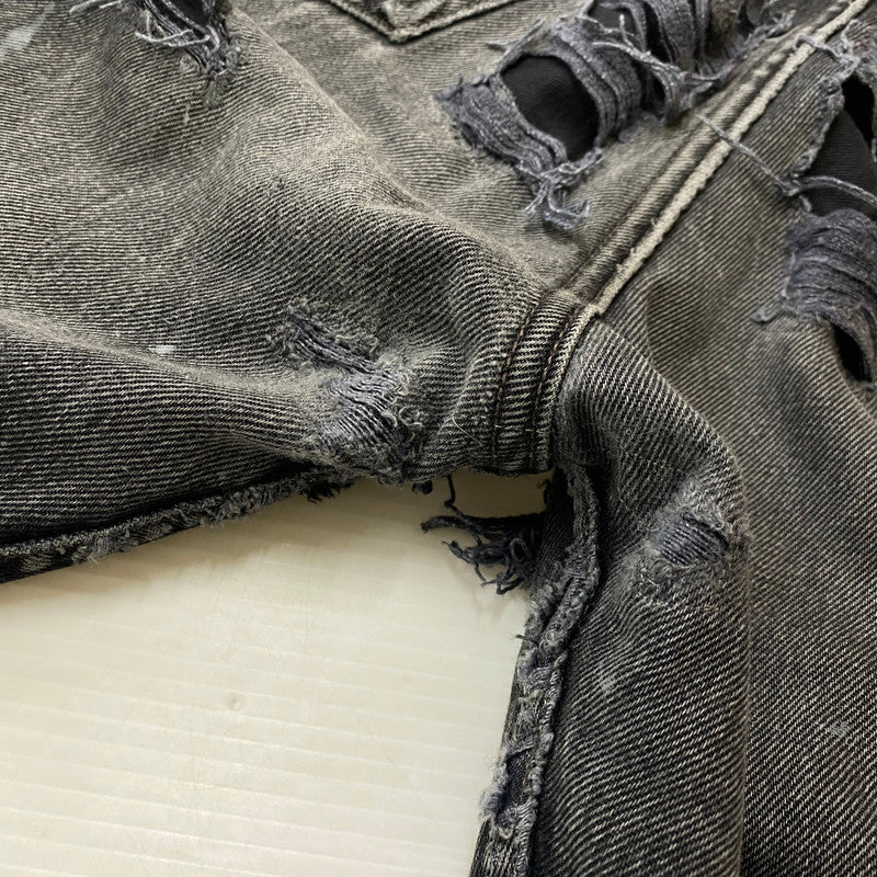 【中古品】【メンズ】 INNOCENCE NYC イノセンス BUTTON FLY DAMAGE DESIGN DENIM PANTS INDELE01 ボタンフライ ダメージ デザイン デニムパンツ ボトムス ジーンズ 153-251024-ks-14-tei サイズ：32 カラー：ブラック 万代Net店