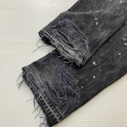 【中古品】【メンズ】 INNOCENCE NYC イノセンス BUTTON FLY DAMAGE DESIGN DENIM PANTS INDELE01 ボタンフライ ダメージ デザイン デニムパンツ ボトムス ジーンズ 153-251024-ks-14-tei サイズ：32 カラー：ブラック 万代Net店