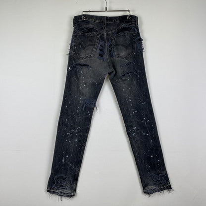 【中古品】【メンズ】 INNOCENCE NYC イノセンス BUTTON FLY DAMAGE DESIGN DENIM PANTS INDELE01 ボタンフライ ダメージ デザイン デニムパンツ ボトムス ジーンズ 153-251024-ks-14-tei サイズ：32 カラー：ブラック 万代Net店